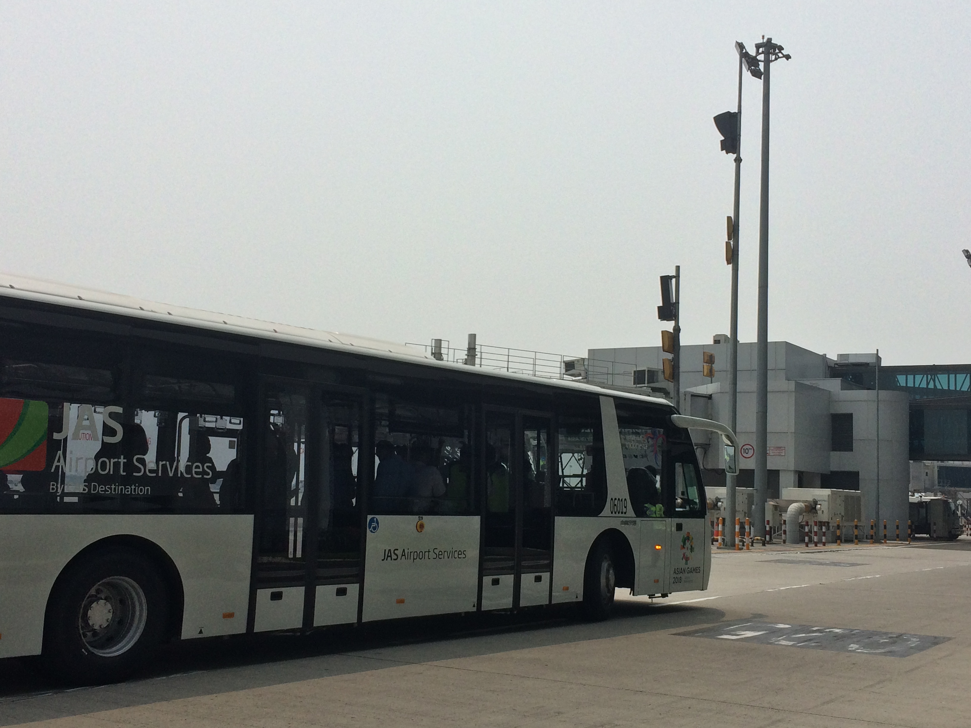 Airport services. Jas Airport. Apron Bus in Pyongyang Airport.